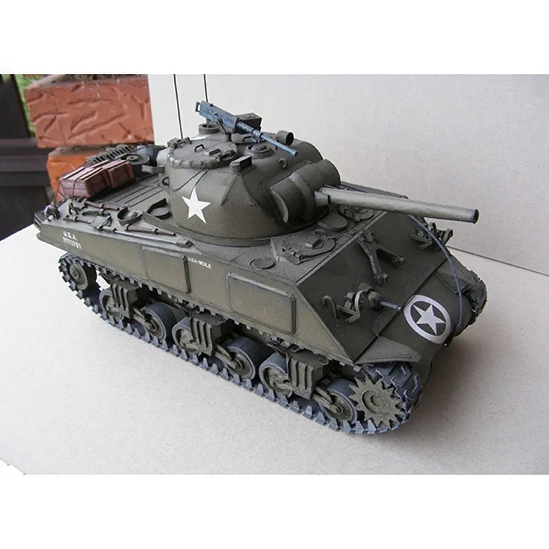 Масштаб 1:25 американский Шерман M4A3 средний танк имитация сделай сам 3D бумажная