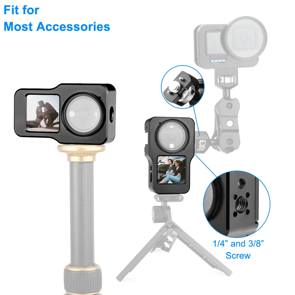 Liga de Alumínio Protetor para Dji Caixa de Metal Gaiola + Filtro Acessórios da Câmera uv para Dji Case Ação Quadro Lente Osmo 2 - Image 4