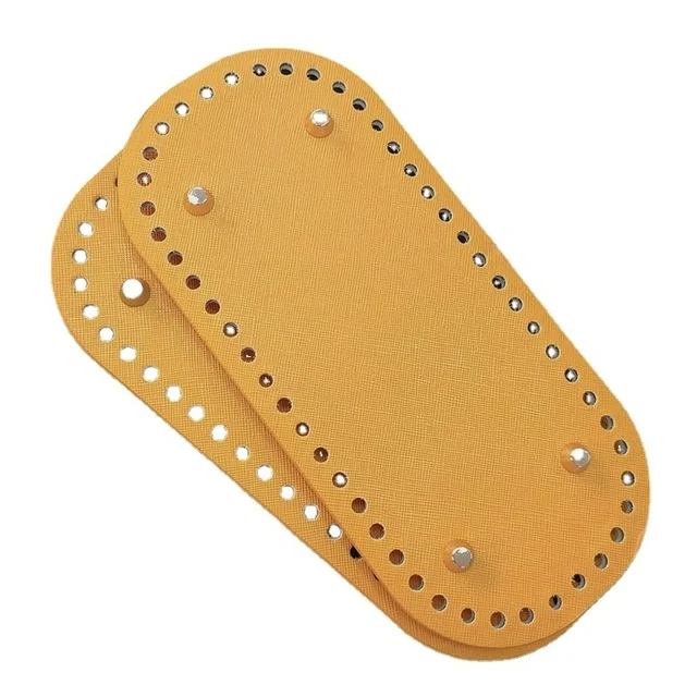 22x10cm Woven Long Bottom for Knitted Bag PU Leather Bag Accessories Handmade Bottom With 52Holes DIY Crochet Bag Bottom yellow
