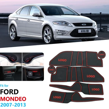 

For Ford Mondeo 2007~2012 MK4 Anti-Slip Rubber Gate Slot Cup Mat Door Groove Mat Coaster Cup Cushion 2008 2009 2010 2011 2013