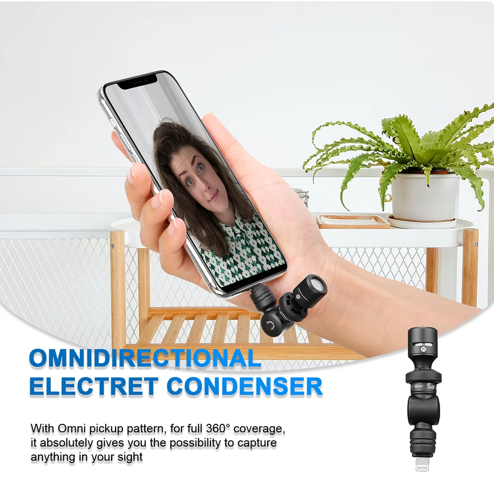 Gravação de Áudio de Vídeo para Iphone Porto para Android Saramonic Smartmic Smartphone Vlog Microfone 11 Pro Max 8 7 x Tipo-c uc di - Image 5