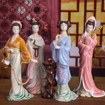

Modern Chinese Classical Figure Figurine Ceramic Lady Statue Creative Four Beautiful Women Craft Decorations For Home R3280