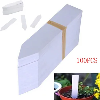 

100pc Reusable Plastic Plant Seed Label Easy To Clean Waterproof Mark Nursery Garden Pile Flower Pot Label Tool Supplies 10*2cm