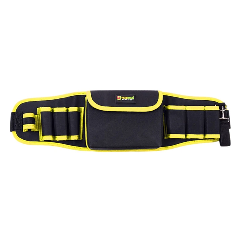 Yellow and black ABZC-сумки для инструментов с крышкой пояс для инструментов для отвертки мешок Прочный с бантом на талии инструмент держатель Регулируемая электрическая дрель сумка - Цвет: Yellow and black