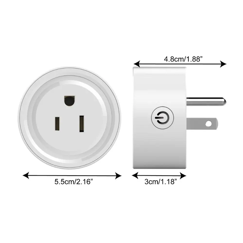 Мини-розетка Smart Plug работает с Amazon Alexa Google Assistant без концентратора Wi-Fi с поддержкой пульта дистанционного управления умная розетка Smart US plugs