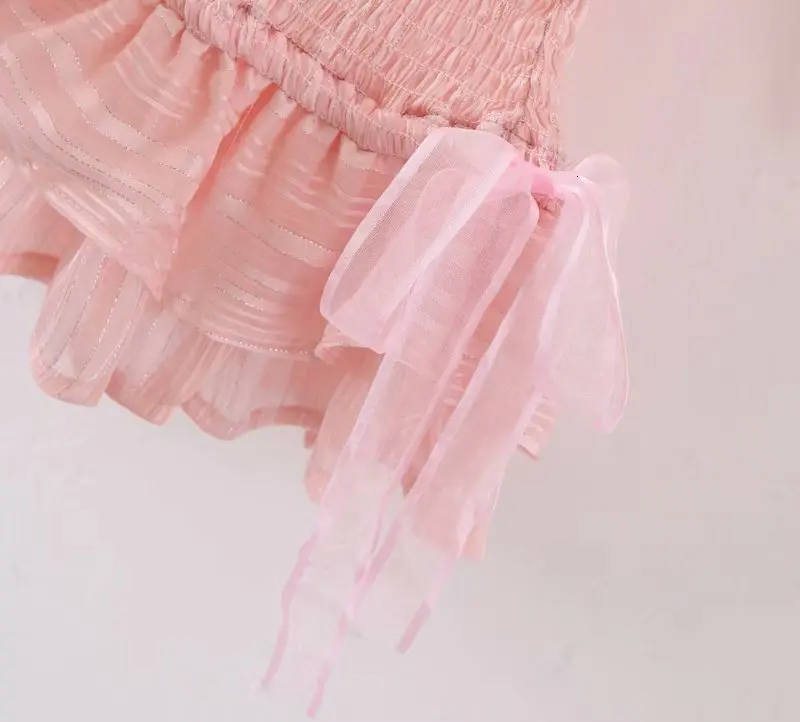 DEAT spring summer short puff sleeve ruffles short mini dress women MH403