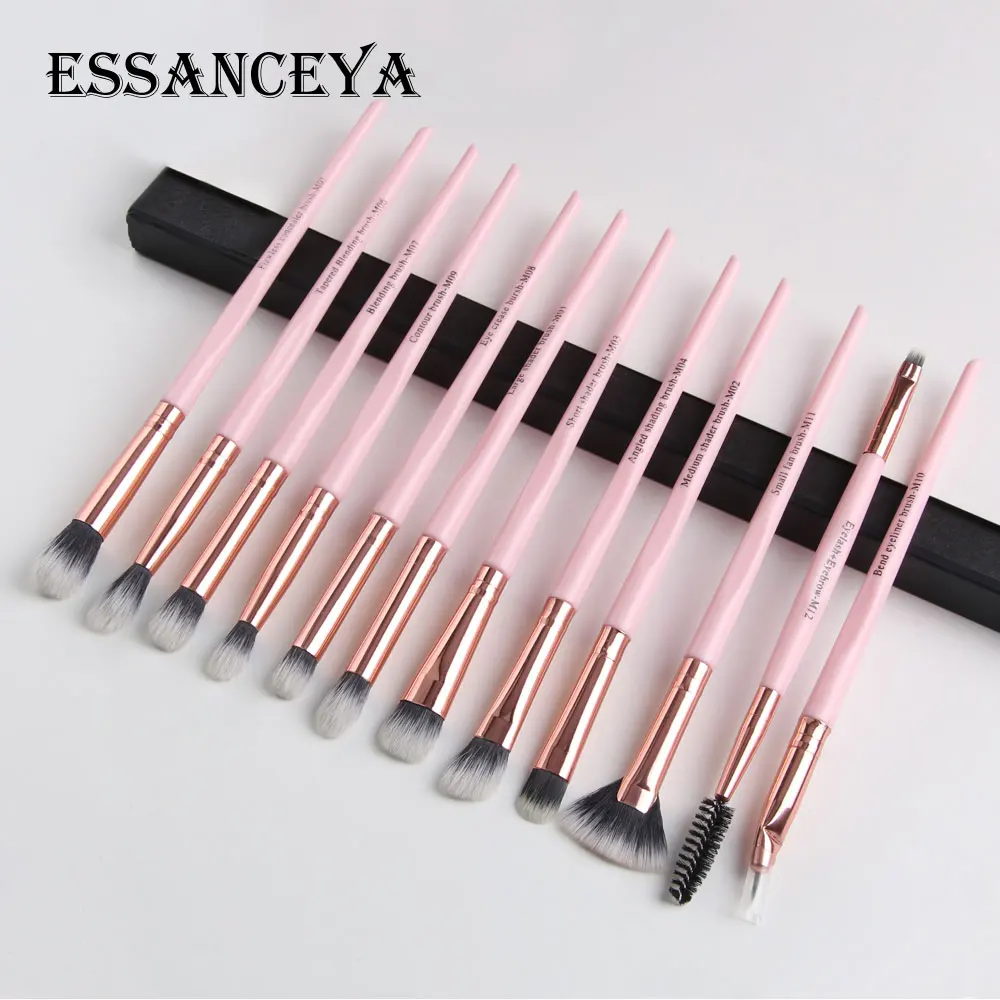 ESSANCEYA, 3-12 шт., Профессиональный набор кистей для макияжа, Профессиональные кисти для теней, женская косметика, кисти для макияжа, инструменты для красоты - Handle Color: 12pcs-FJH