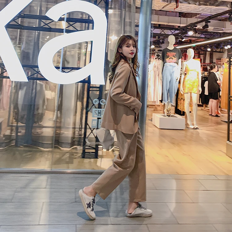 2019Suit suit female autumn new temperament casual suit two-piece suit