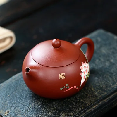 Исин чайник Шахта Dahongpao Zisha чайник мастер ручной работы чайник xishi отверстие для воды один горшок две чашки подарок чайный набор