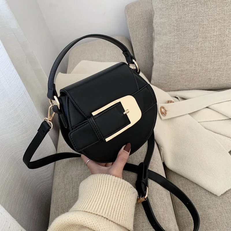 

France Non-mainstream WOMEN'S Bag 2020 New Style Circle Leather Belt Versatile Shoulder Bag Retro Package Western Style Fashion