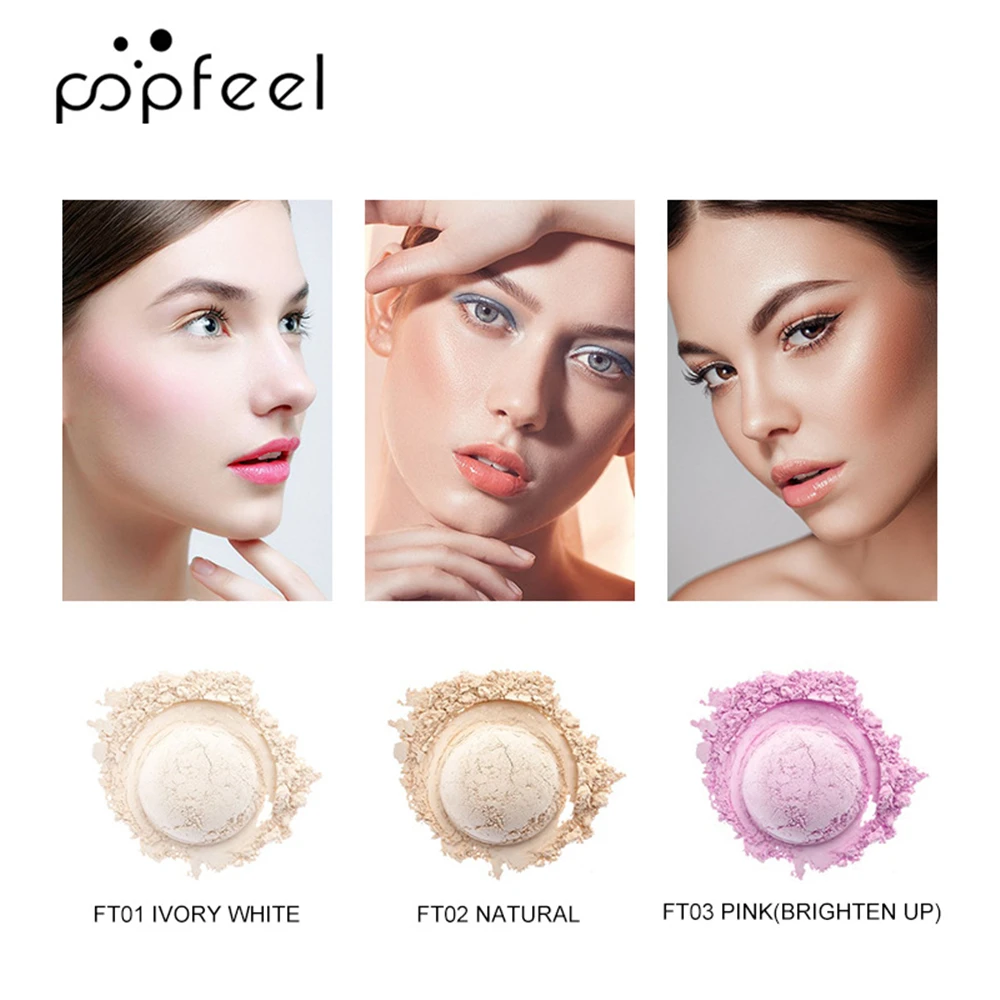POPFEEL, 3 цвета, контроль жирности, пудра для лица, матовая пудра для лица, основа высокого разрешения, Праймер, стойкий макияж, консилер, макияж