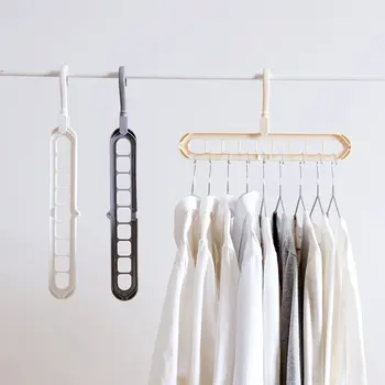 

Rotating Nine-Hole Hanger Multi-Function Multi-Layer Folding Magic Hanger Wardrobe Storage Plastic Rack