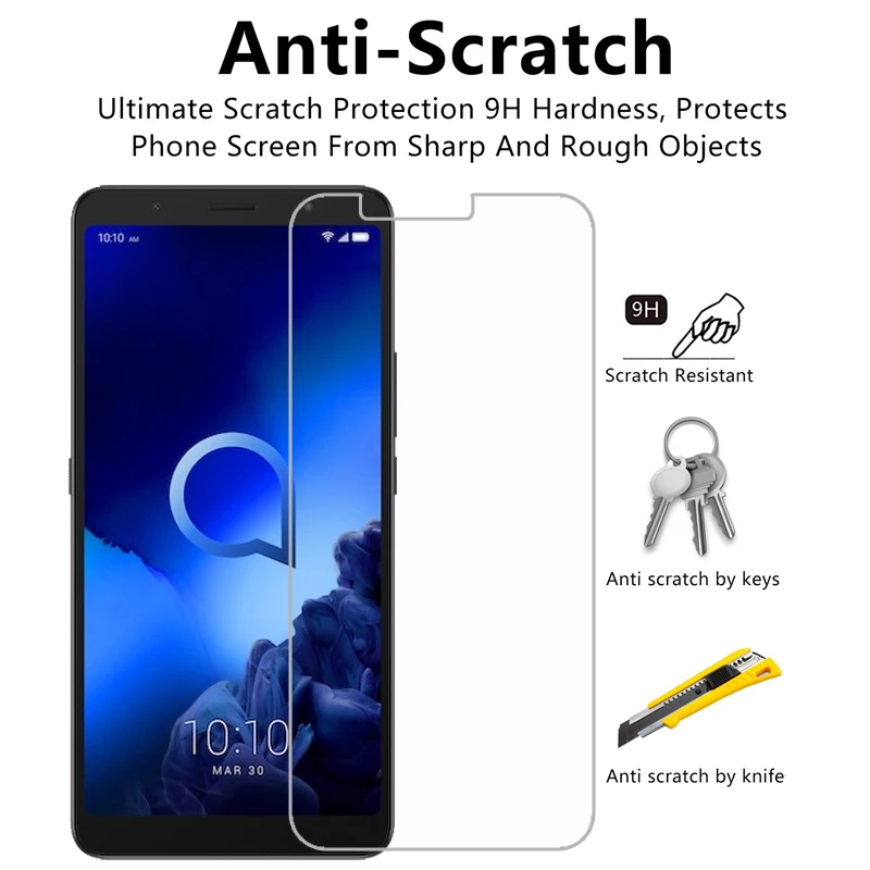2 шт., закаленное стекло для Alcatel 3C, пленка для телефона, Ультратонкий экран с защитой против царапин, протектор для Alcatel 3C 6,", стеклянная крышка