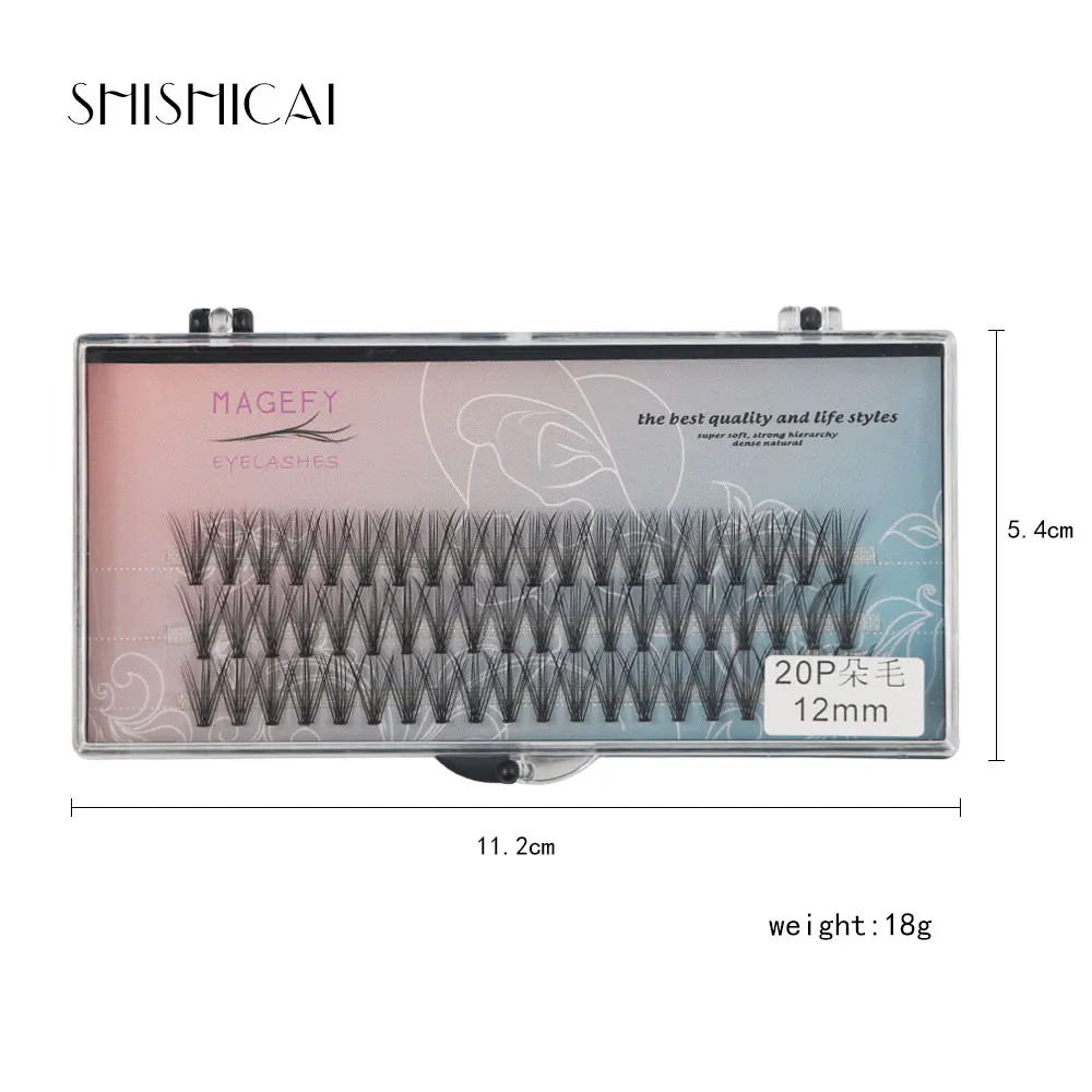 MAGEFY ресницы пучки 12 мм C 60 Связки 20D ресниц Для женщин Индивидуальный объем