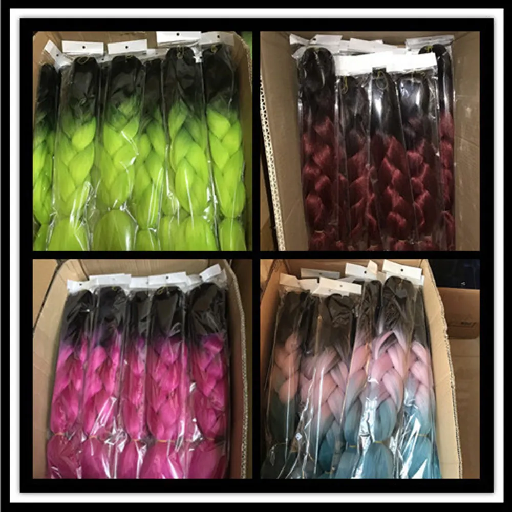 Synthetisches Flechthaar 24 Zoll Jumbo Braids Haarverlängerungen Ombre-Haar für Box Braids Crochet Jumbo Flechthaar Vorgestreckt – Detail 14