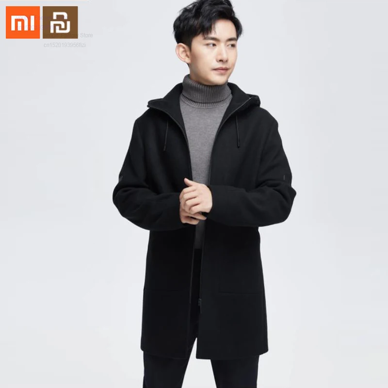 Xiaomi mijia мужское шерстяное деловое повседневное пальто с капюшоном модное повседневное удобное теплое пальто мужское длинное пальто умный дом