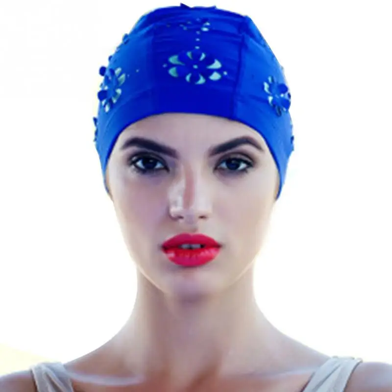 Плавающие кепки Цветочный лепесток Ретро стиль шапочки для купания для женщин, с длинными волосами цветы дизайн кепки s сексуальные цветочные женские s шапки - Цвет: printing