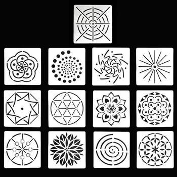 

13pcs/set Mandala Painting Templates Stencils for DIY Rock Scrapbook Embossing