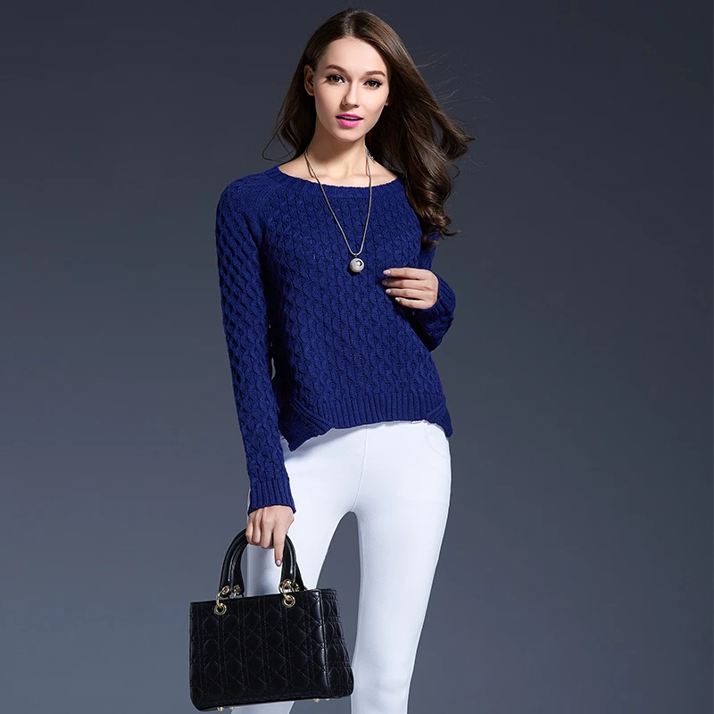 

Korean Style Women Knitted Sweaters Solid O-Neck Full Sleeve Fashion Autumn Winter Ladies Pullover Casual Tops Mujer Jumpers