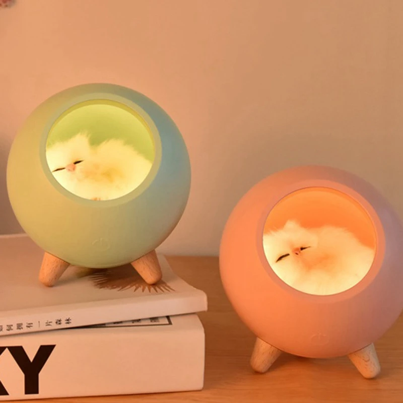 FUNN-Led ночник Usb Диммируемый ночной Светильник Bionic Cat атмосферная лампа кровать с светом для сна детский подарок