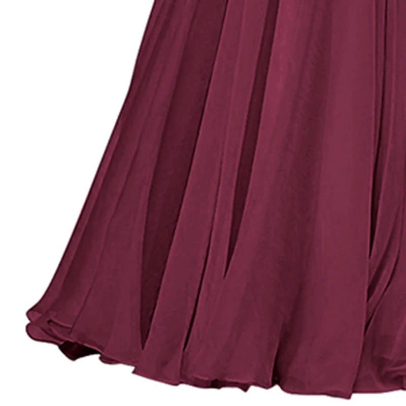 Burgundy VKbridal шифоновые вечерние платья с перекрестной спинкой, длинное ТРАПЕЦИЕВИДНОЕ ПЛАТЬЕ С Открытой Спиной для выпускного вечера, зимние вечерние платья, Новое поступление - Цвет: Burgundy