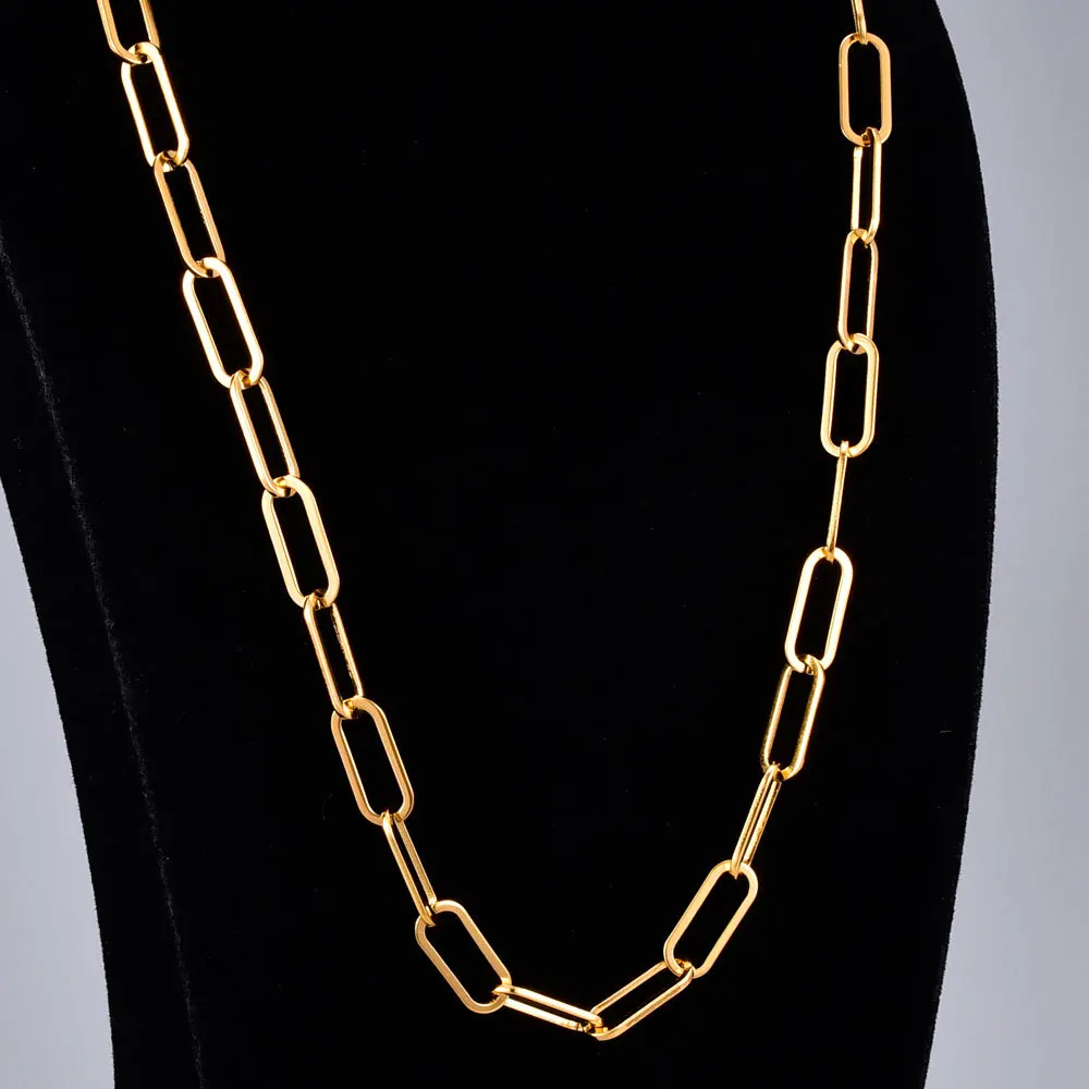 Amaiyllis 18k Gold Hip-Hop Pulloverkette Halskette Damen Modekette Choker Halskette Punk Schmuck 2020 – Detail 4