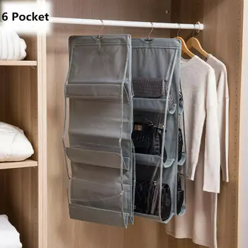 

New Storage Bags 1PC 6 Pockets Hanging Bag Rack Hanger Storage Storage Holder Organizer Closet Solid Wardrobe Solid 2020