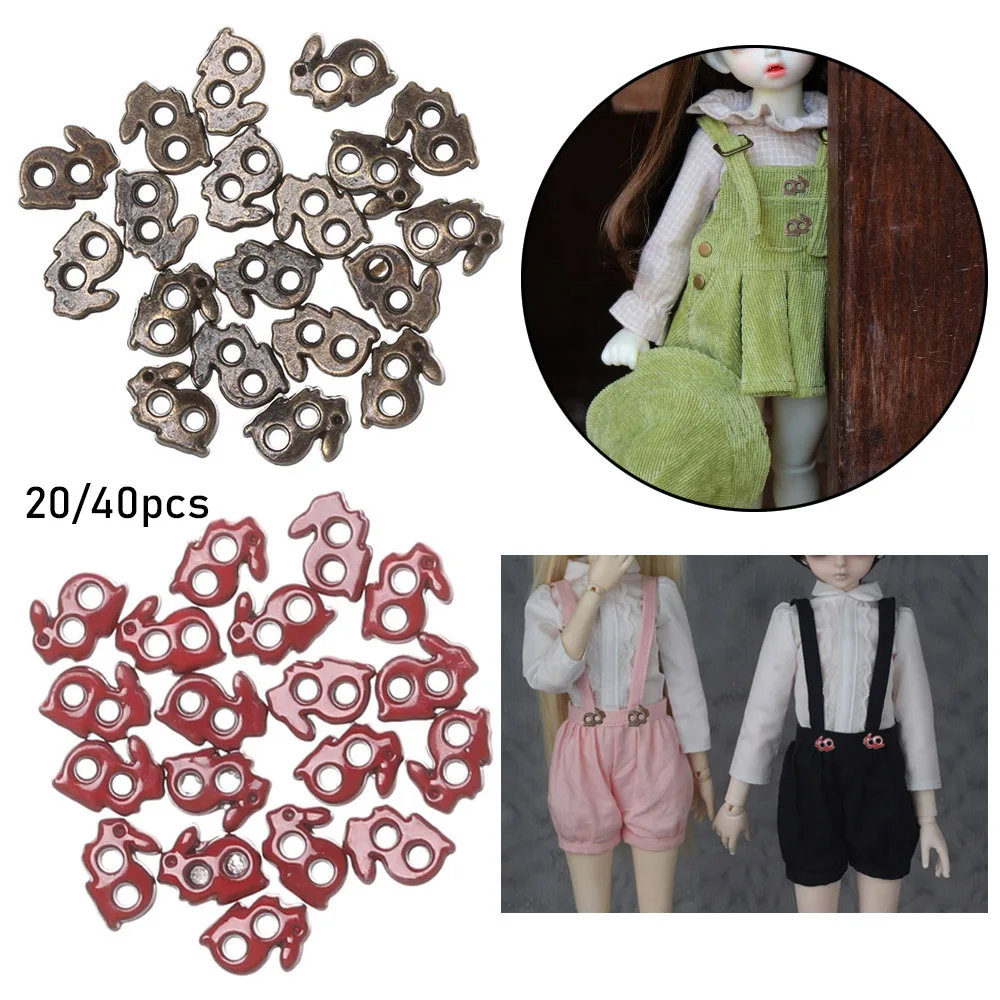 20pcs Easter Rabbit PatternMini Button Buckle DIY Doll Clothes 4mm Metal Decoration Buckles for 1/6 Clothing Sewing | Игрушки и хобби