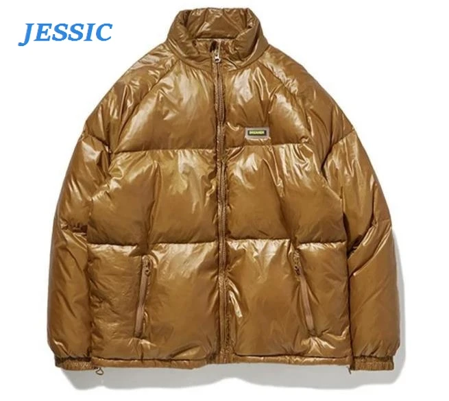 

JESSIC Winter New Tide Brand Simple Solid Color Collar Loose Plus Thick Warm Men's Down Jacket