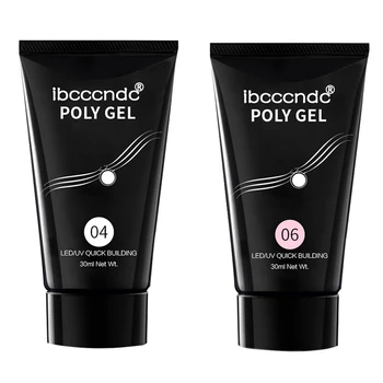 

Ibcccndc 2 Bottle 30ML Poly Gel Long-Lasting Finger Nail Crystal Jelly Camouflage UV Lamp Extension Gel UV Led Lamp Acrylic , Co