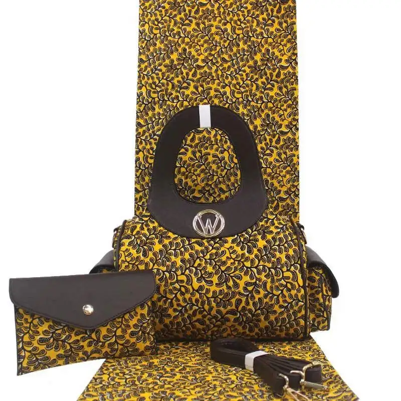 Африканский Воск Сумка вечерний комплект принты сумка, африканском стиле из вощеной ткани 6 ярдов хлопок для Для женщин сумка 3 шт./компл.! YF10241