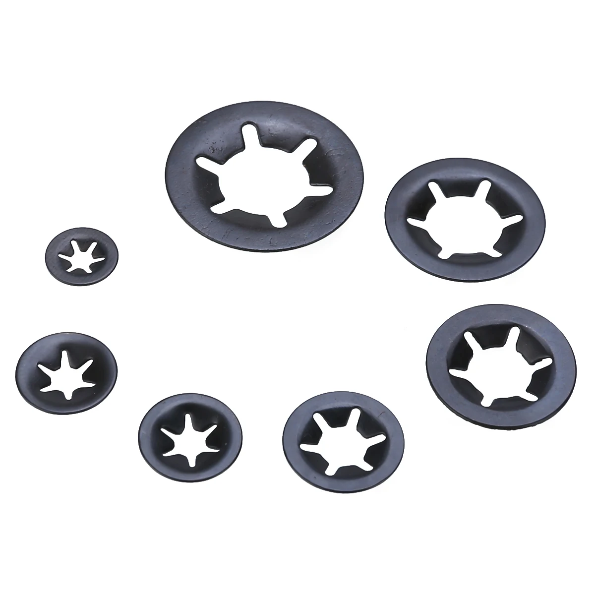 Starlock Washers Push On Shaft Metal Star Nut Speed Retainers Fasteners Clips 