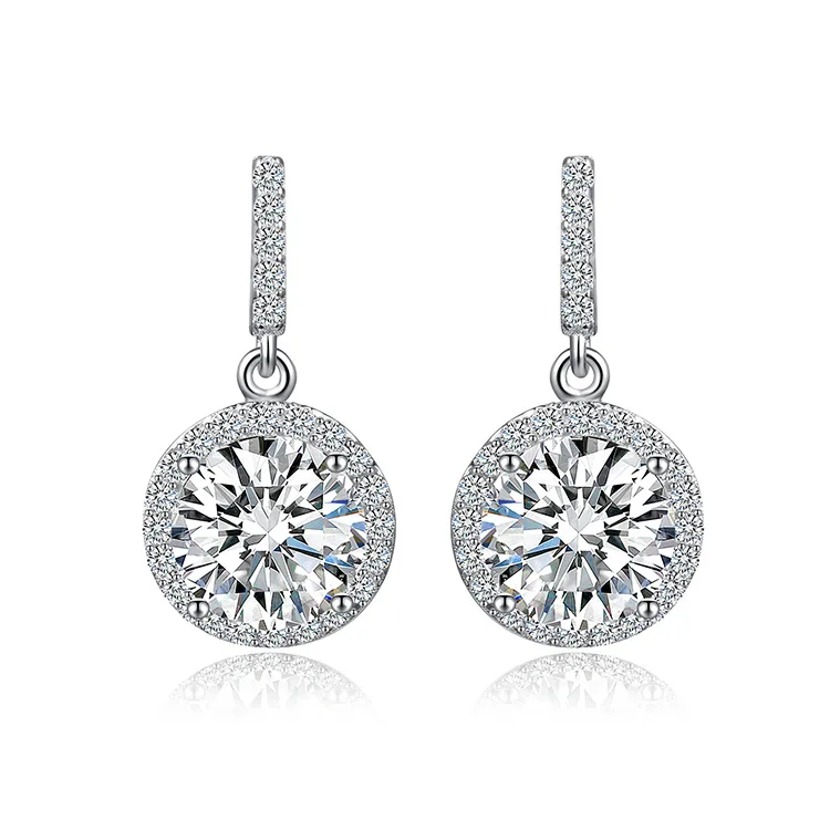 

Zircon Earrings S925 Fine Silver Ear Stud Ear Stud Bulk Gold Plated Silver Accessories to Map Processing