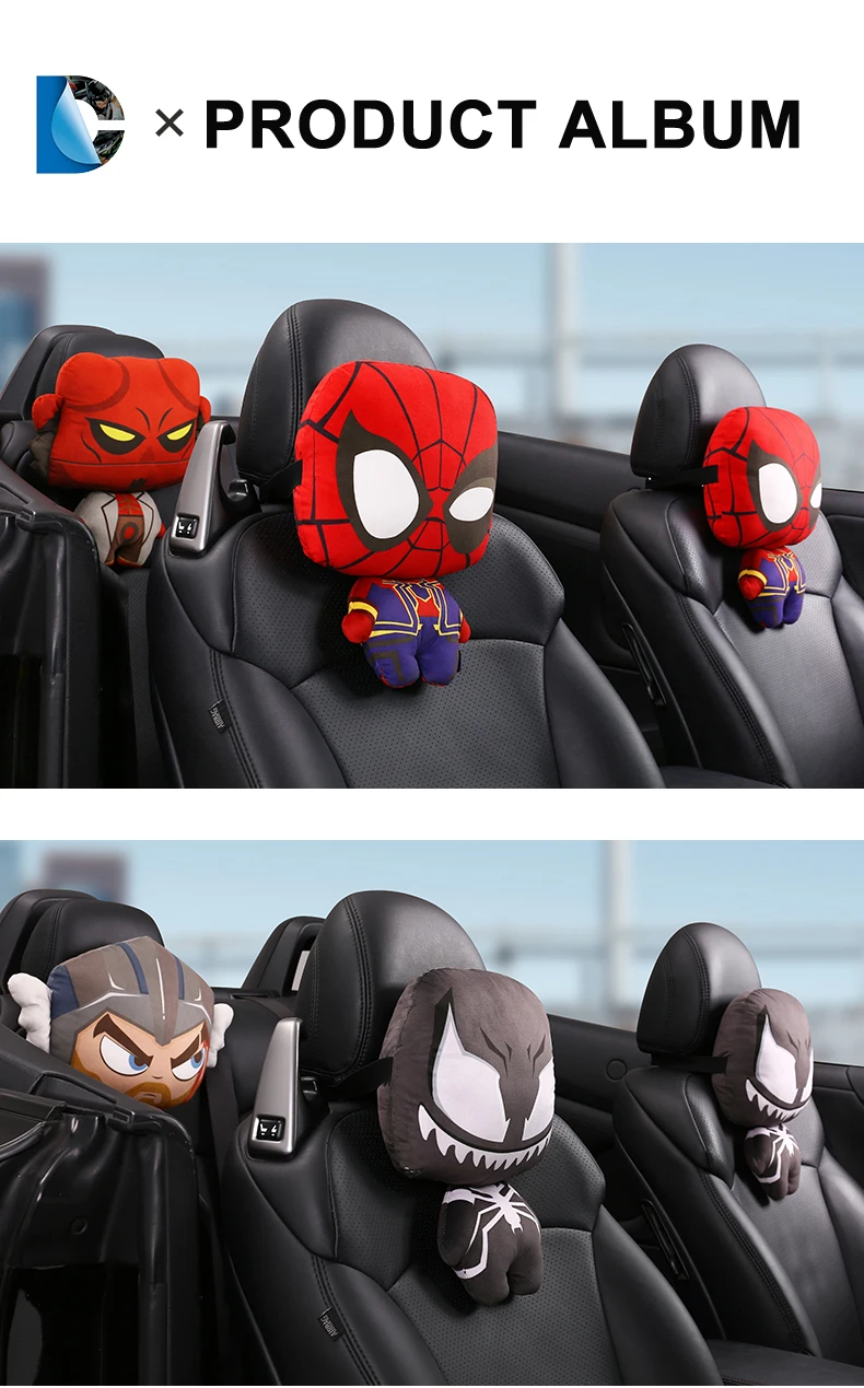 DC Marvel Fashion design Creative Cartoon car headrest car neck pillow seat pillow guard neck Pillow car upholstery Products