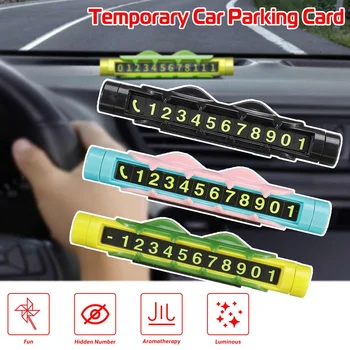 

Luminous Car Temporary Parking Card Sticker Car Air Freshener Plate Car Aromatherapy Accessories Car Styling Hidden Number Plate