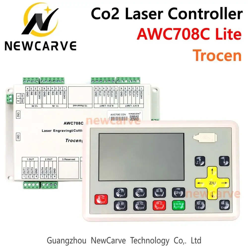 CO2 лазерный DSP контроллер системы Trocen AWC708C Lite для лазерной резки гравер, заменить AWC608 NEWCARVE