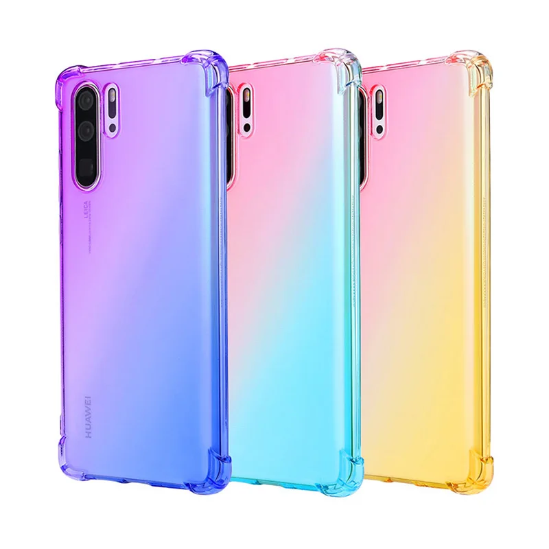 Радужный градиентный чехол s для huawei P20 P30 lite p20lite мягкий силиконовый p30 P20lite задняя