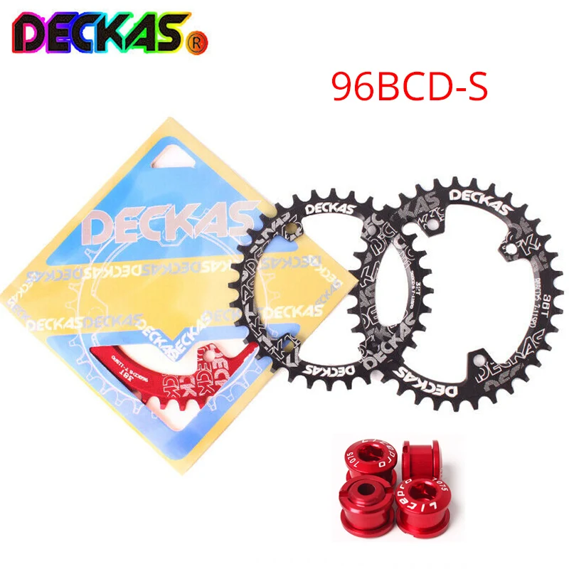 DECKAS MTB 32/34/36/38T передняя Звездочка узкая широкая цепь из колец цепь 96BCD-S брелок для ключей овальные круглые Горный Дорожный велосипед Алюминий шатун со звездочками для велосипеда часть