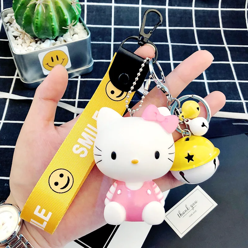 Милый мультфильм hello kitty вокальный Кот брелок девочка сумка кулон ювелирные изделия автомобиль брелок парные брелки подарок на день Святого Валентина