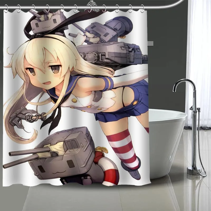 ShunQian Shimakaze аниме девушка занавеска для душа полиэстер ткань для Ванной Экраны занавески s для ванной комнаты 3D Водонепроницаемый Ванна занавеска крючок - Цвет: 23