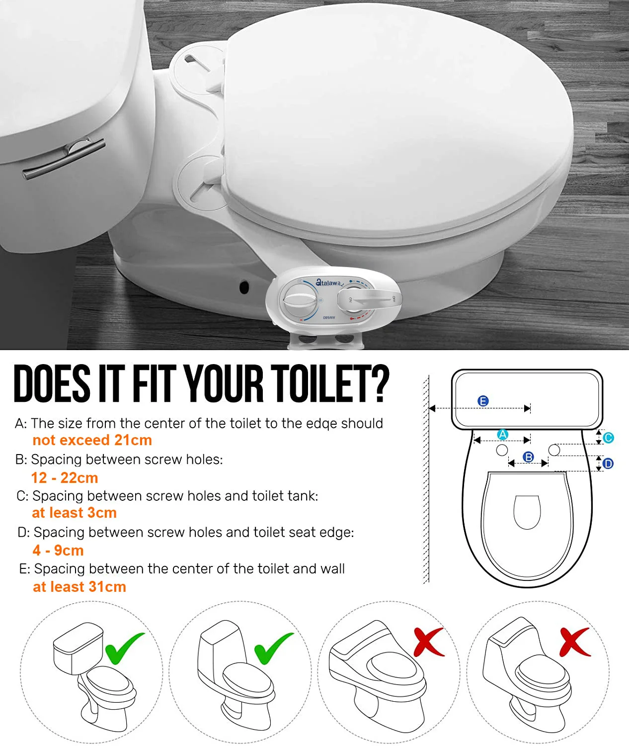 Bidet,pulvérisateur d'eau chaude et froide, fixation de Bidet pour