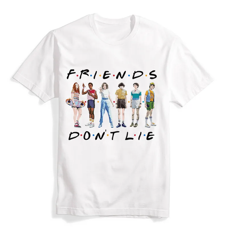 Женская футболка с принтом «Stranger Things Friends Don't Lie Letter 6 человек» - Цвет: Белый