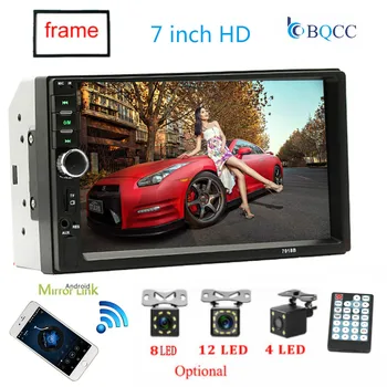 

2 Din Car Radio Bluetooth Hands Free Multimedia Player 7" HD Touch Autoradio MP5 USB Audio Stereo with Rear View Camera AUX FM