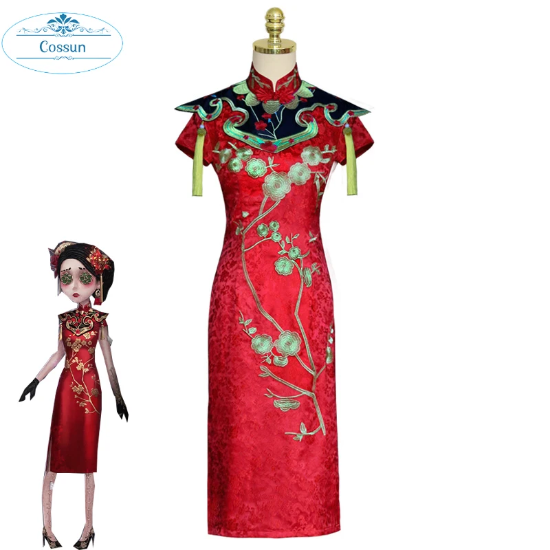 Game Identity V Martha Behamfil Red Cheongsam Cosplay Costume Women Uniform Dress Halloween Carnival Suit |