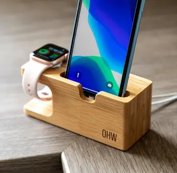 

Personalized Multi Device Charging Station Custom Watch Charging Stand Docking Station Tech Gift Monogram Gift Anniversary Gift