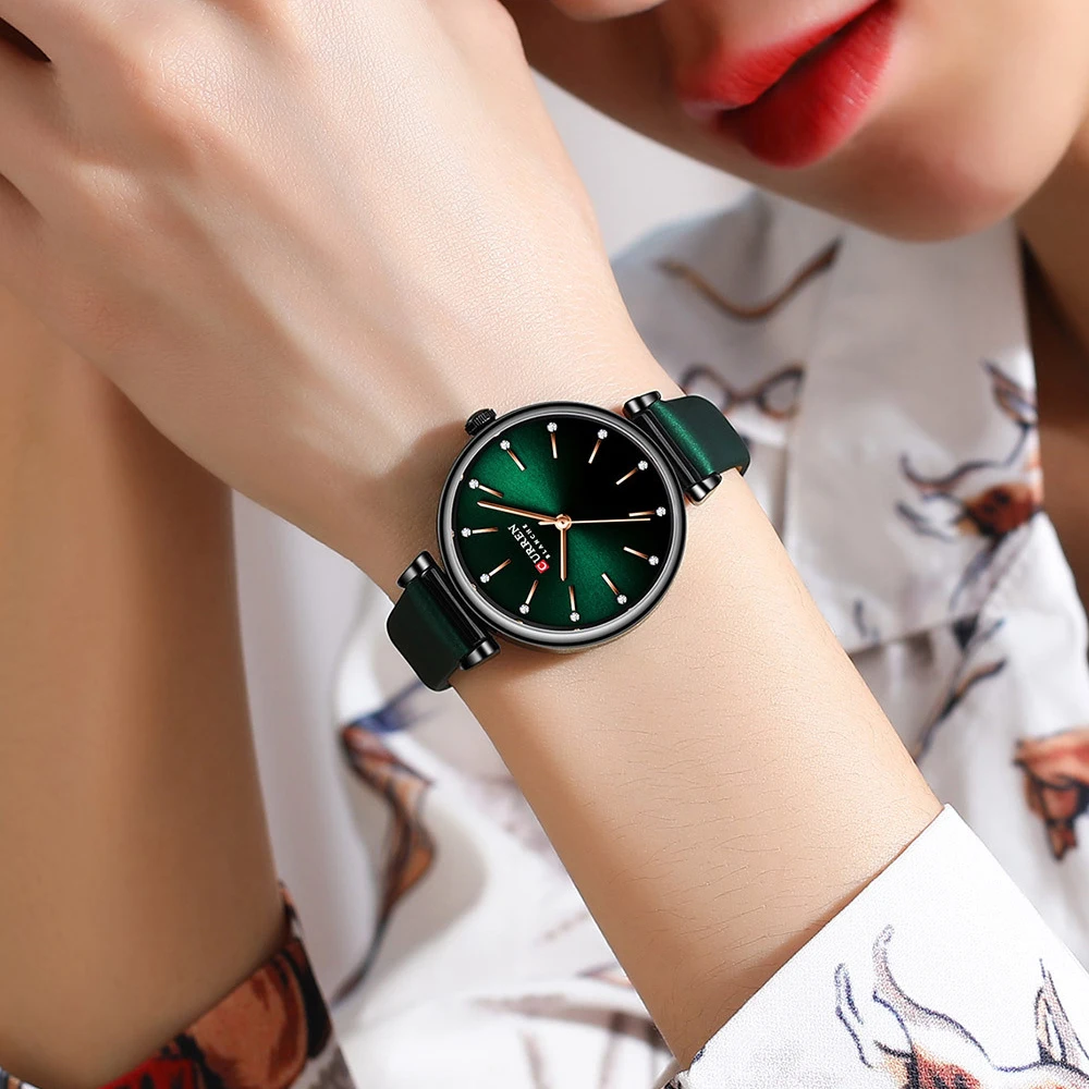 Curren Fashion Classic Quartz Women Watch Leather Retro Waterproof Clock Ladies Rose Gold Bracelet Wristwatch Relogio Feminino, Alina Gadgets