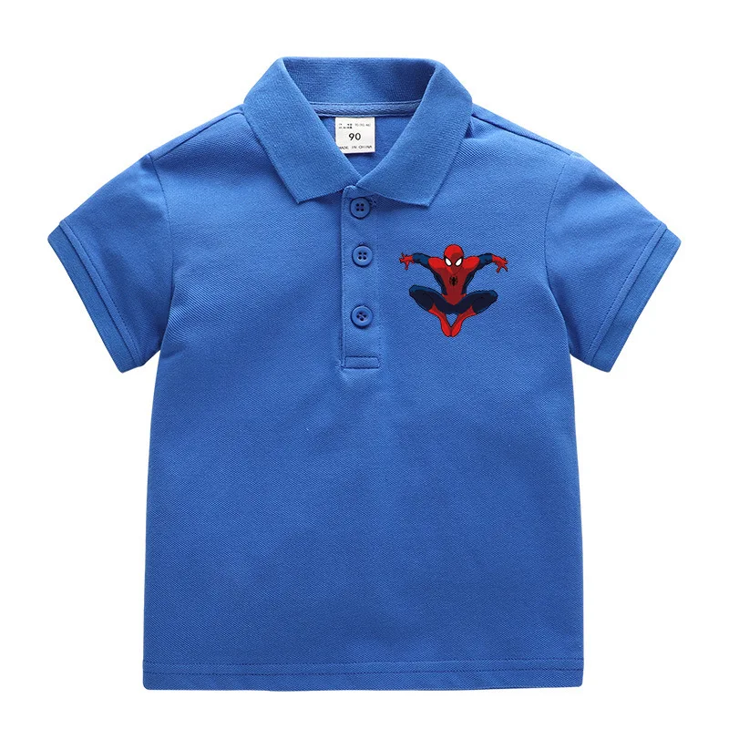 

Marvel children's lapel short-sleeved cotton children's clothing summer boy girl spider-man POLO shirt half-sleeved clothes