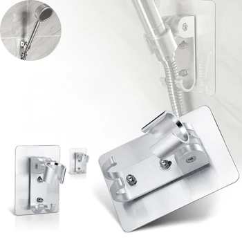 

Wall Gel Mounted Shower Head Stand Bracket Holder Hand Held Bathroom Shower Head Fitting Portable Bathroom Accessories