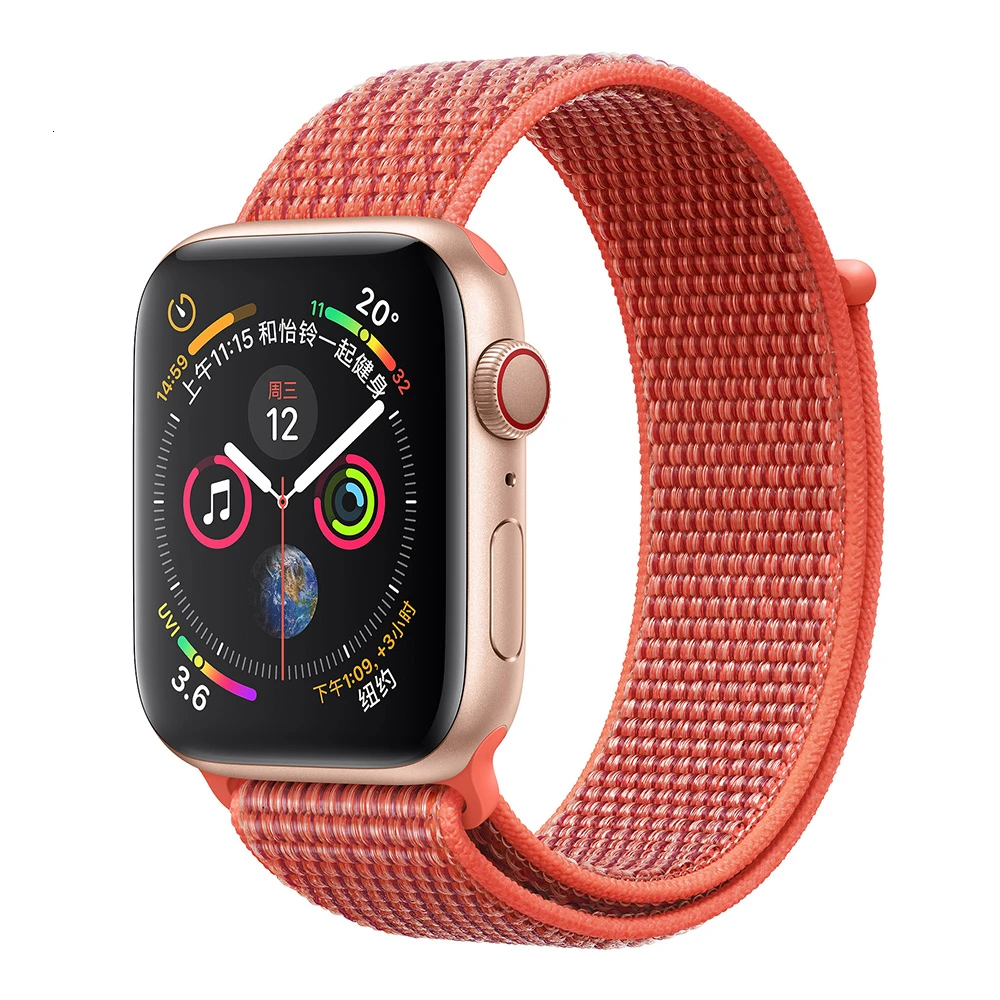 Нейлоновый ремешок для Apple Watch серии 5 42 мм iwatch 44 мм ремешок 38 мм 40 мм iwatch sreies 4 3 2 pulseira браслет ремешок для часов - Цвет ремешка: Nectarine