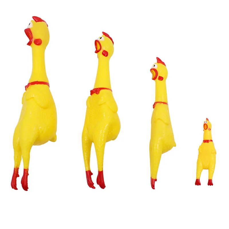 TINGHAO 17 см Новинка желтая кричащая резиновая курица игрушка для домашних животных